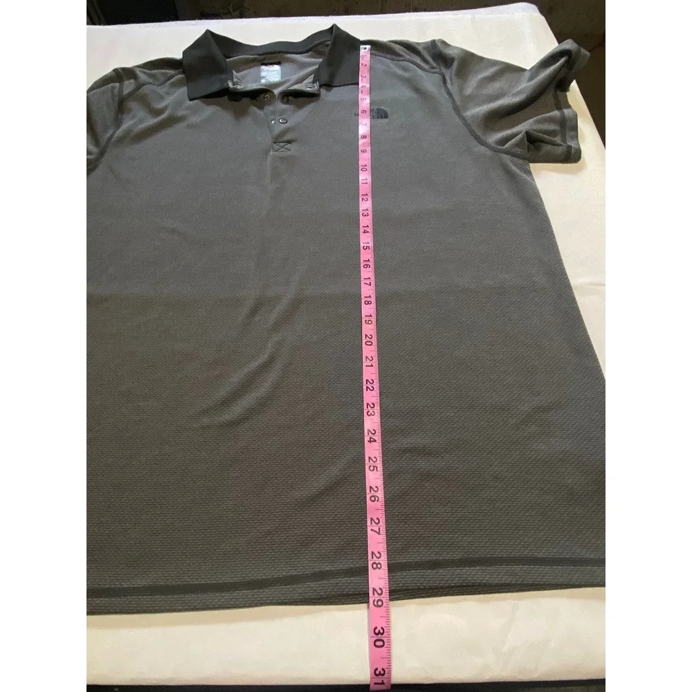 The North Face FlashDry Polo Shirt Men's XXL Gray Heather Snap Placket